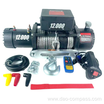 12000lbs drum winch with rope for 4x4